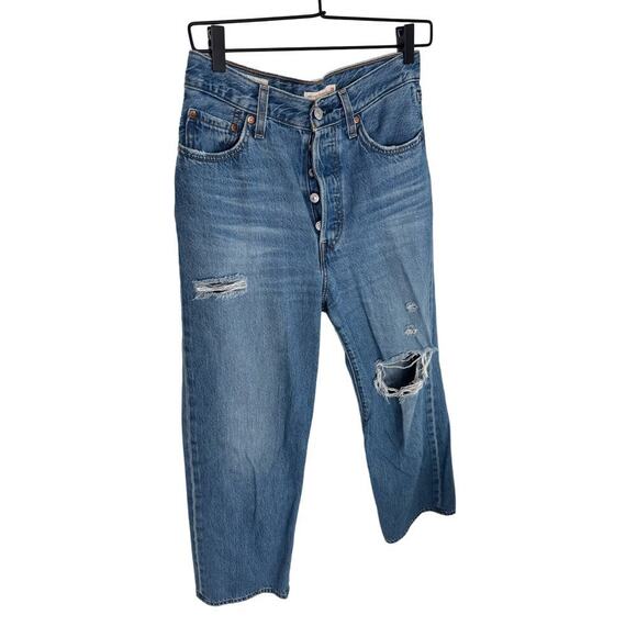 Levi’s Ribcage Straight Ankle Women's Jeans– Size 28 – Distressed High-Rise 🔥✨ - Picture 2 of 7